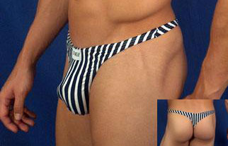 Shop Men's Striped Thong-Mens Thong-NDS WEAR-XXL-Navy-NDS WEAR