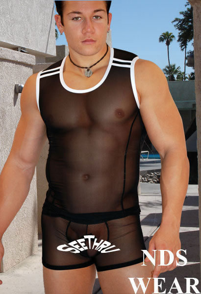 Shop Sheer Racer Muscle Shirt-Mens Thong-NDS WEAR-NDS WEAR