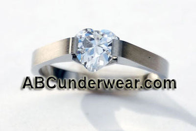 Solitaire Heart Stainless Steel Ring-NDS Wear-NDS WEAR-NDS WEAR