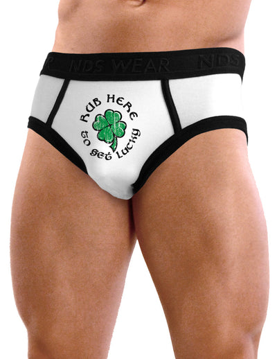 St Patricks Day Fun Men's Brief Underwear - Choose your Print-Mens Brief-NDS Wear-Medium-Rub-Here-to-Get-Lucky-NDS WEAR