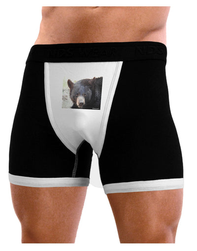 Staring Black Bear Mens Boxer Brief Underwear-Boxer Briefs-NDS Wear-Black-with-White-Small-NDS WEAR