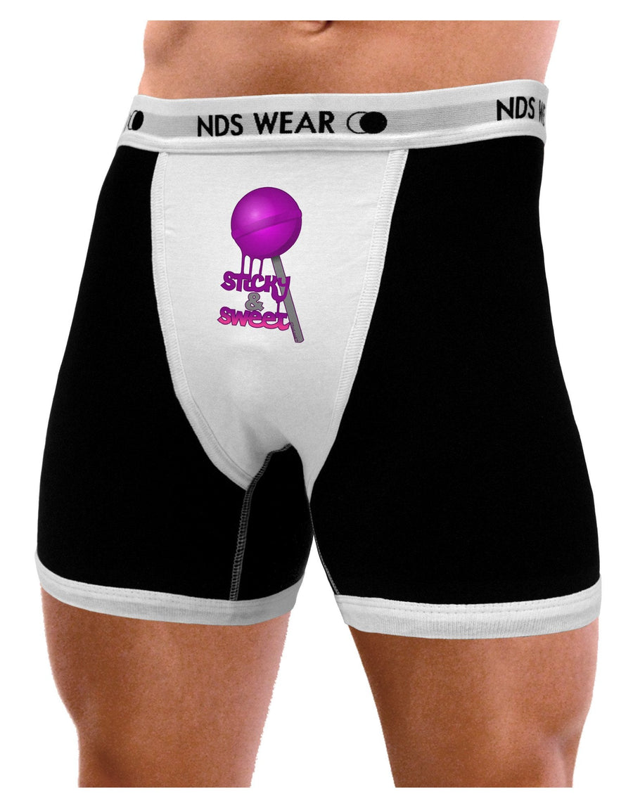 Sticky & Sweet Lollipop Mens Boxer Brief Underwear-Boxer Briefs-NDS Wear-Black-with-White-Small-NDS WEAR