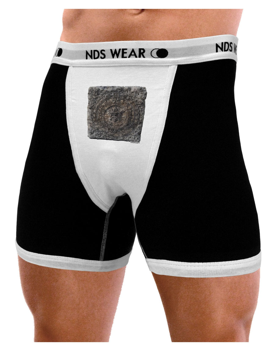 Stone Carving Watercolor Mens Boxer Brief Underwear-Boxer Briefs-NDS Wear-Black-with-White-Small-NDS WEAR