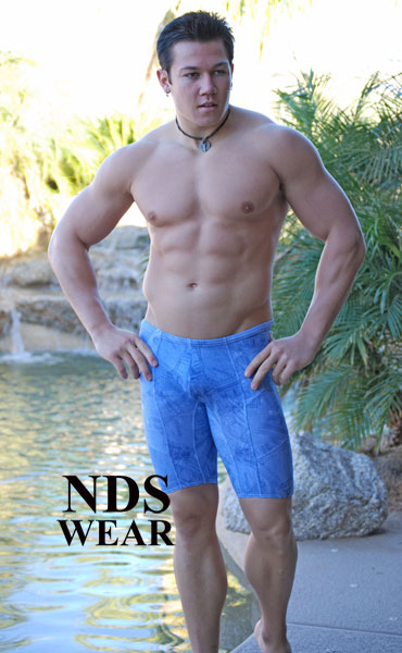 Stylish Denim Racing Jammer Swimsuit for Men-NDS Wear-NDS WEAR-Small-NDS WEAR