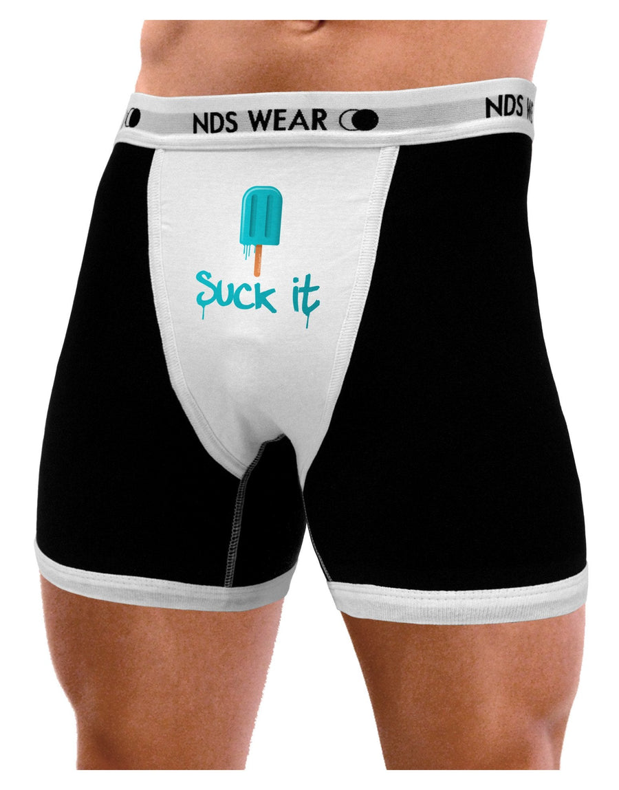 Suck It Popsicle Mens Boxer Brief Underwear-Boxer Briefs-NDS Wear-Black-with-White-Small-NDS WEAR