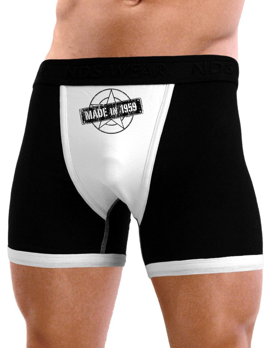 TooLoud 60th Birthday Gift Made in 1959 Mens Boxer Brief Underwear-Mens-BoxerBriefs-NDS Wear-Black-with-White-Small-NDS WEAR