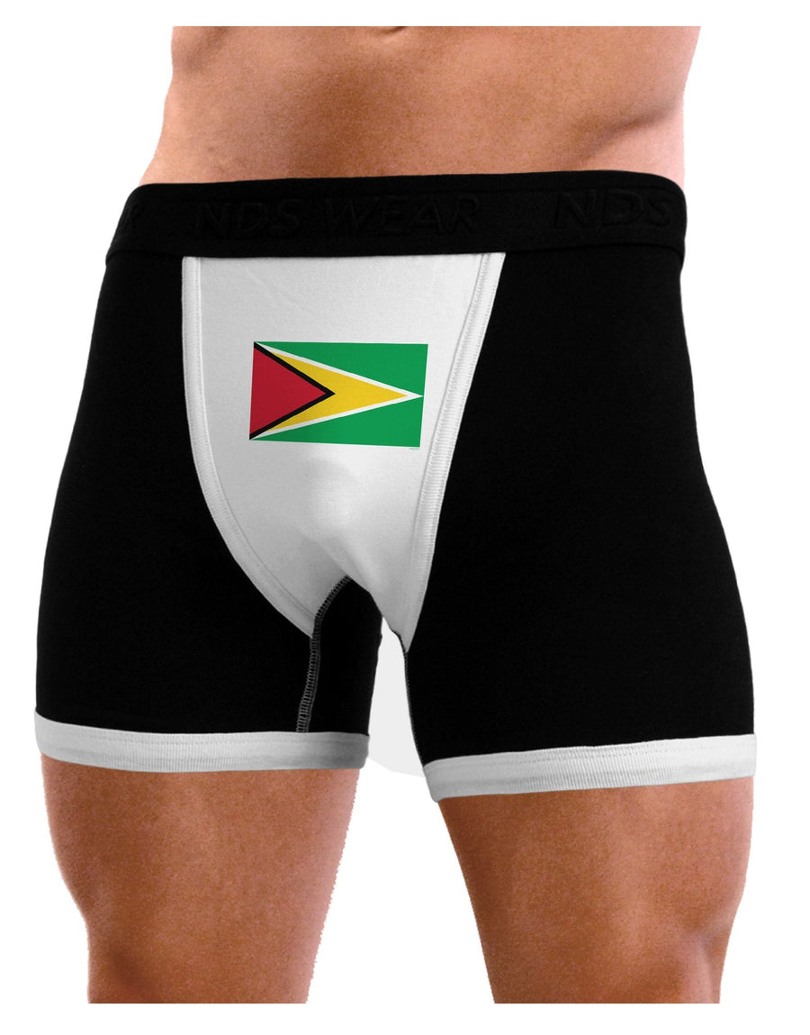 TooLoud Guyana Flag Mens Boxer Brief Underwear-Mens-BoxerBriefs-NDS Wear-Black-with-White-Small-NDS WEAR