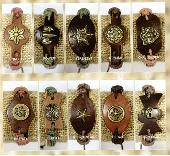 Tribal Troy Leather & Brass Bracelets-NDS Wear-NDS WEAR-Challenger-NDS WEAR