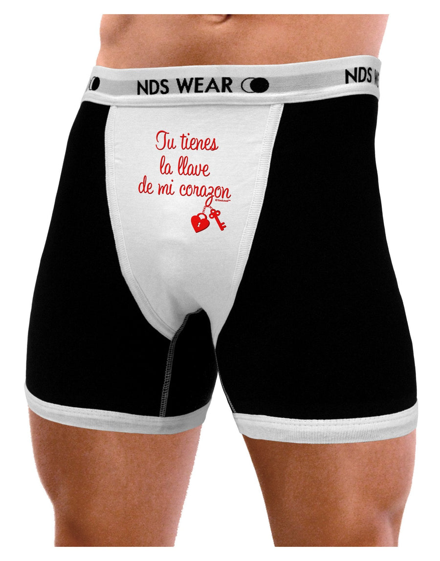 Tu Tienes La Llave De Mi Corazon Mens Boxer Brief Underwear by TooLoud-Boxer Briefs-TooLoud-Black-with-White-Small-NDS WEAR