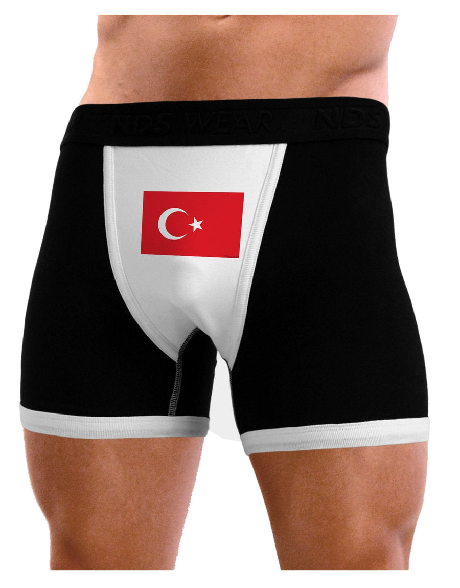 Turkey Flag Mens Boxer Brief Underwear by TooLoud-Boxer Briefs-NDS Wear-Black-with-White-Small-NDS WEAR