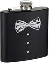 Tuxedo Bow Tie Etched Black 6oz Drinking Flask-Drinking Flask-Davson Sales-NDS WEAR