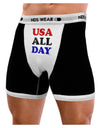 USA All Day - Distressed Patriotic Design Mens Boxer Brief Underwear by TooLoud-Boxer Briefs-NDS Wear-Black-with-White-Small-NDS WEAR
