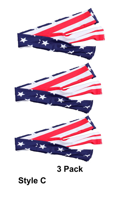 USA Flag Headband - Stars and Stripes Ties in Back-headband-Neptio-3 PACK-NDS WEAR