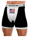 USA Flag Mens Boxer Brief Underwear by TooLoud-Boxer Briefs-NDS Wear-Black-with-White-Small-NDS WEAR