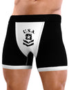 USA Military Army Stencil Logo Mens Boxer Brief Underwear-Boxer Briefs-NDS Wear-Black-with-White-Small-NDS WEAR
