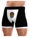 Version 2 Black Day of the Dead Calavera Mens Boxer Brief Underwear-Boxer Briefs-NDS Wear-Black-with-White-Small-NDS WEAR