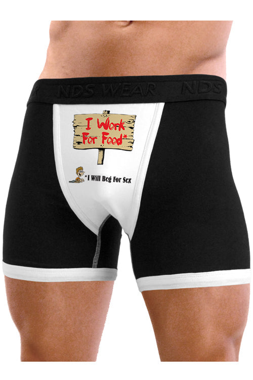 Will Work For Food & Beg For Sex - Mens Boxer Brief-Mens Brief-NDS Wear-Small-NDS WEAR