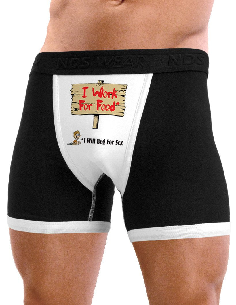 Will Work For Food Beg For Sex Mens Sexy Boxer Brief Underwear