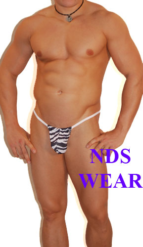 Zebra Posing Strap Novelty Underwear - By NDS Wear-Mens Thong-NDS WEAR-Small-Medium-NDS WEAR
